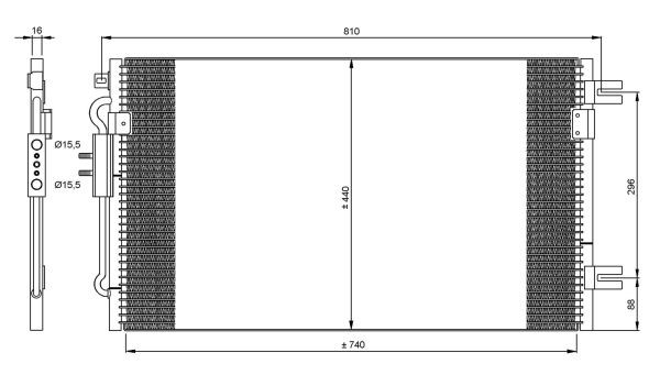 Kondensor, klimatanläggning Nrf 35799 NRF