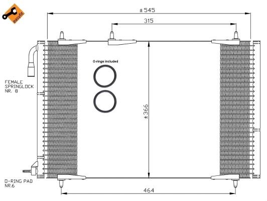 Kondensor, klimatanläggning Nrf 35836 NRF