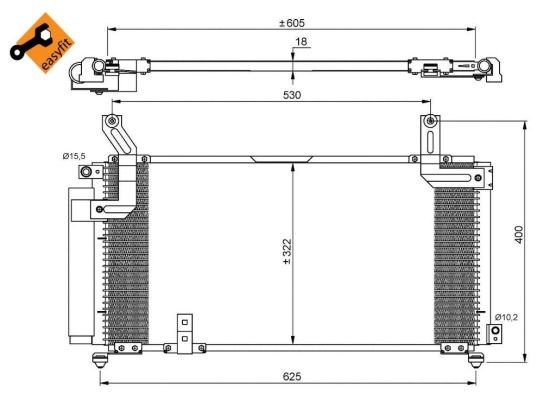 Kondensor, klimatanläggning Nrf 35847 NRF