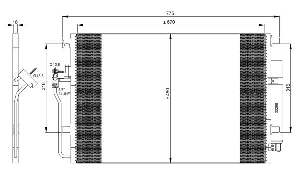 Kondensor, klimatanläggning, Fram Nrf 35849 NRF