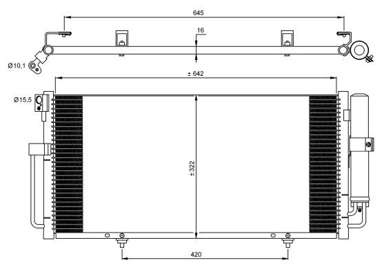 Kondensor, klimatanläggning Nrf 35875 NRF