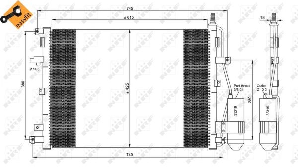 Kondensor, klimatanläggning Nrf 35876 NRF