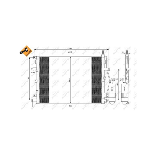 Kondensor, klimatanläggning Nrf 35876 NRF