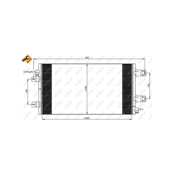 Kondensor, klimatanläggning, Fram Nrf 35880 NRF Kondensor, klimatanläggning, Fram Nrf 35880 NRF