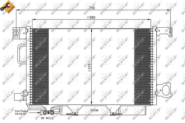 Kondensor, klimatanläggning Nrf 35893 NRF