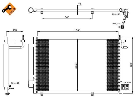 Kondensor, klimatanläggning Nrf 35903 NRF
