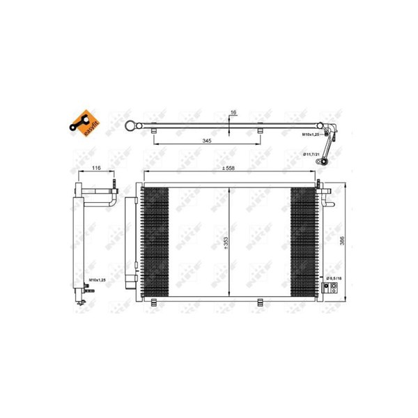 Kondensor, klimatanläggning Nrf 35903 NRF