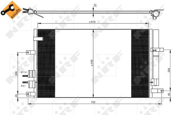 Kondensor, klimatanläggning Nrf 35911 NRF