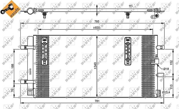 Kondensor, klimatanläggning Nrf 35916 NRF