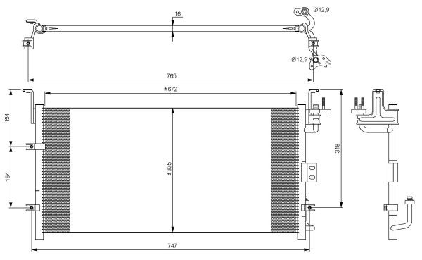 Kondensor, klimatanläggning Nrf 35917 NRF