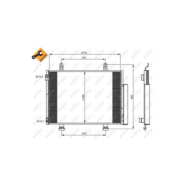 Kondensor, klimatanläggning Nrf 35944 NRF