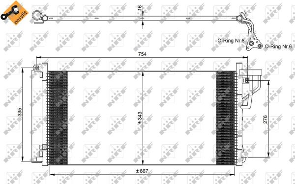 Kondensor, klimatanläggning Nrf 35962 NRF