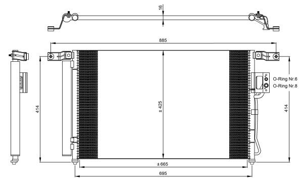 Kondensor, klimatanläggning Nrf 35965 NRF