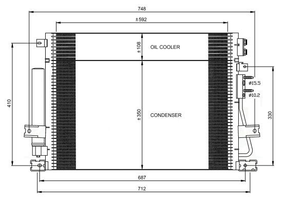Kondensor, klimatanläggning Nrf 35966 NRF