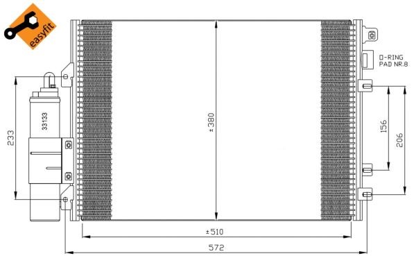Kondensor, klimatanläggning Nrf 35967 NRF
