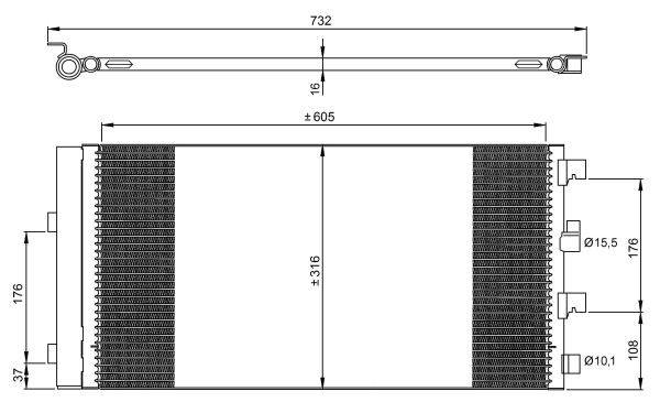 Kondensor, klimatanläggning Nrf 35969 NRF