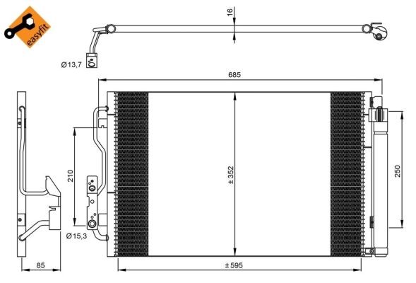Kondensor, klimatanläggning Nrf 35970 NRF