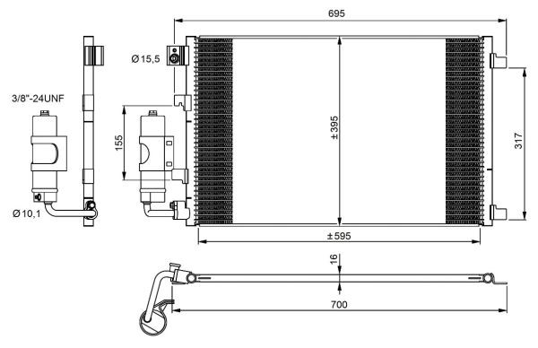 Kondensor, klimatanläggning Nrf 35973 NRF