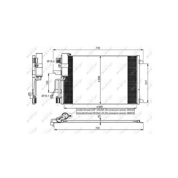 Kondensor, klimatanläggning Nrf 35975 NRF
