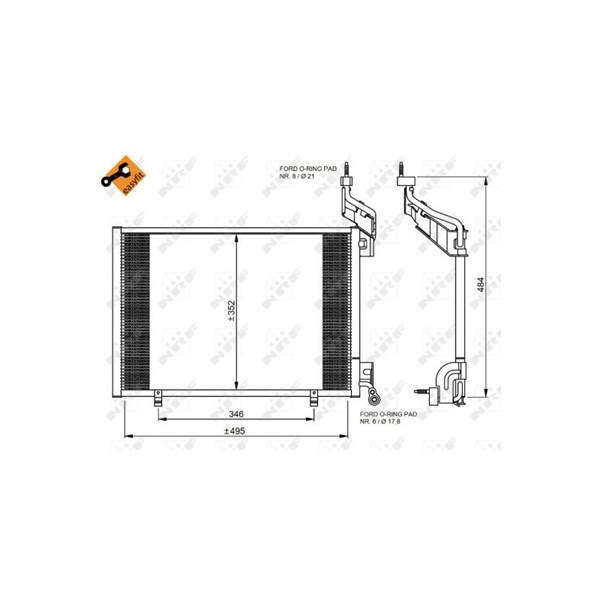 Kondensor, klimatanläggning Nrf 35976 NRF