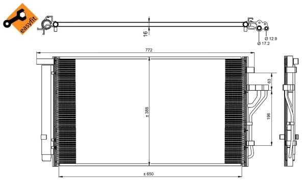 Kondensor, klimatanläggning Nrf 35998 NRF