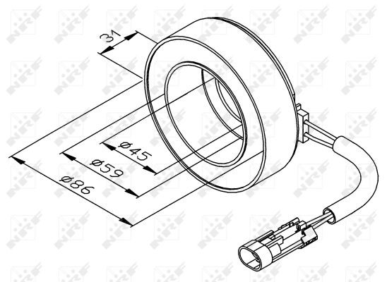 Spole, magnetkoppling, kompressor Nrf 38475 NRF