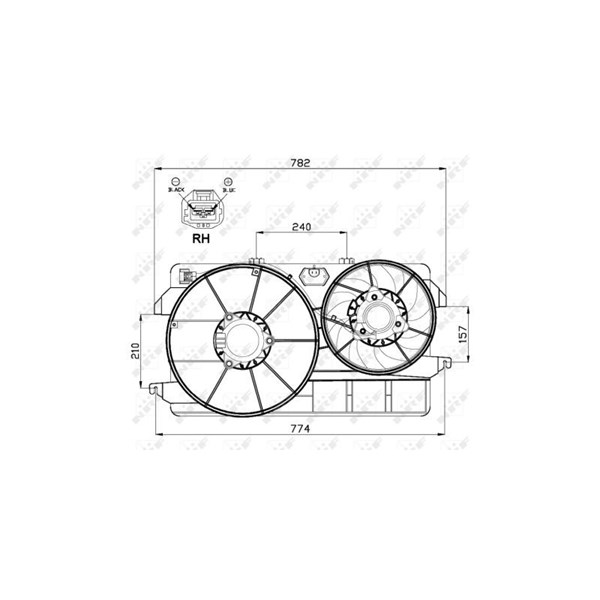 Fläkt, kylare 12V Nrf 47000 NRF