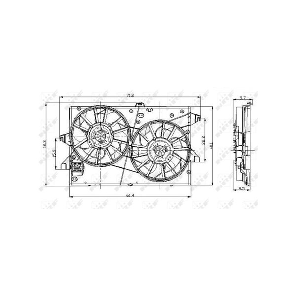Fläkt, kylare 12V Nrf 47003 NRF