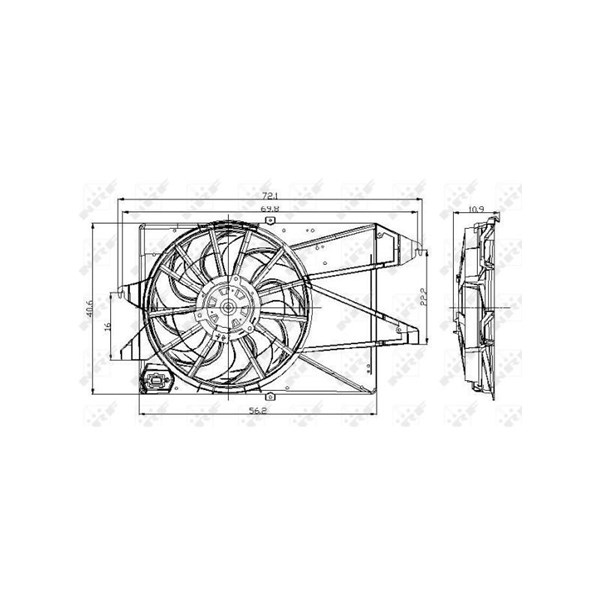 Fläkt, kylare 12V Nrf 47005 NRF