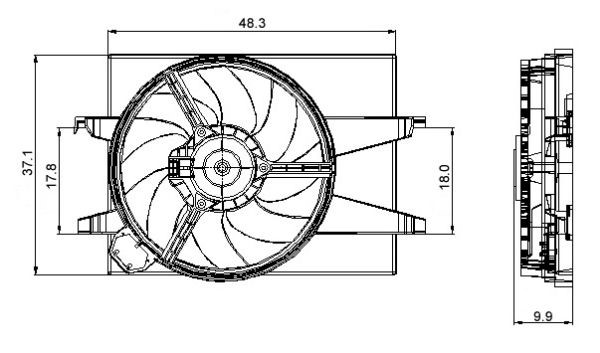 Fläkt, kylare 12V Nrf 47006 NRF