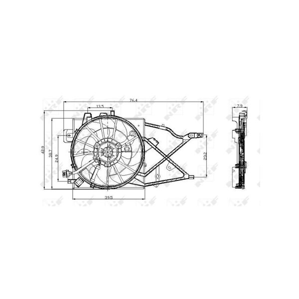 Fläkt, kylare 12V Nrf 47014 NRF
