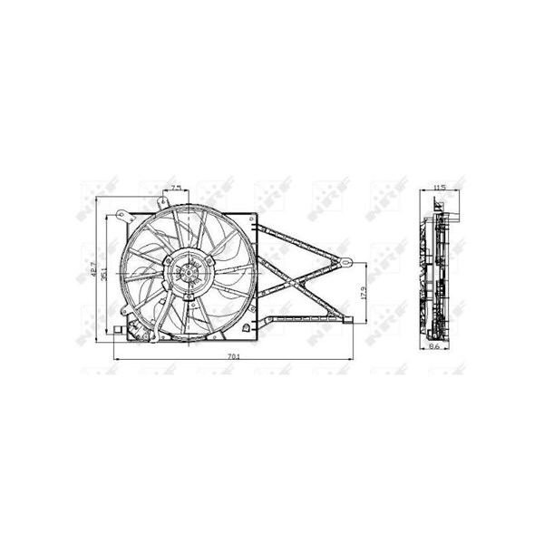 Fläkt, kylare 12V Nrf 47015 NRF