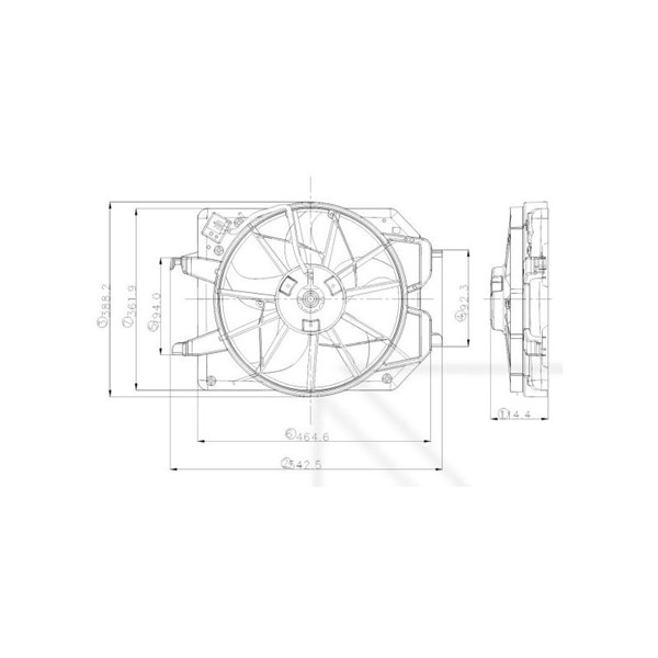 Fläkt, kylare 12V Nrf 47021 NRF