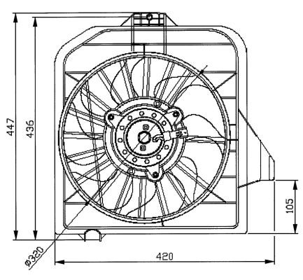 Fläkt, kylare 12V, Höger Nrf 47032 NRF