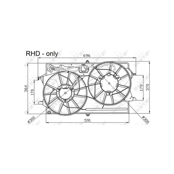 Fläkt, kylare 12V Nrf 47033 NRF