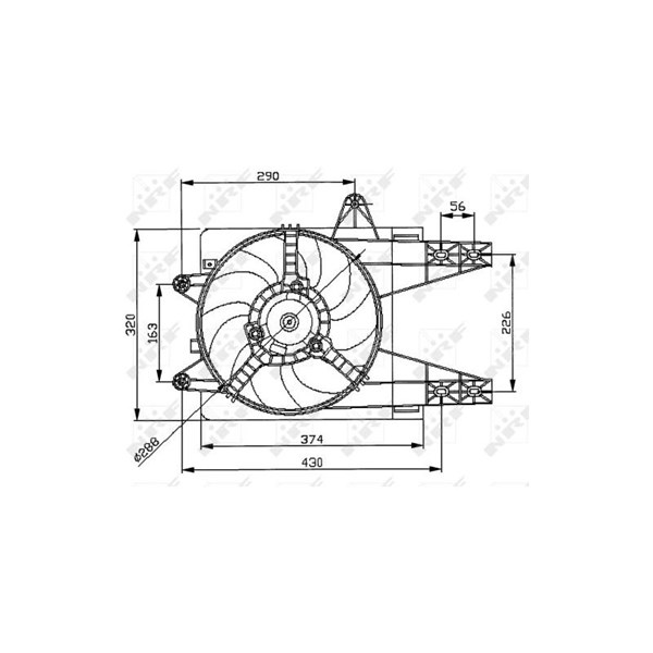Fläkt, kylare 12V Nrf 47038 NRF
