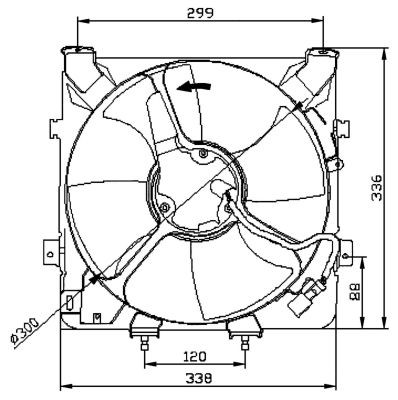 Fläkt, kylare 12V Nrf 47041 NRF