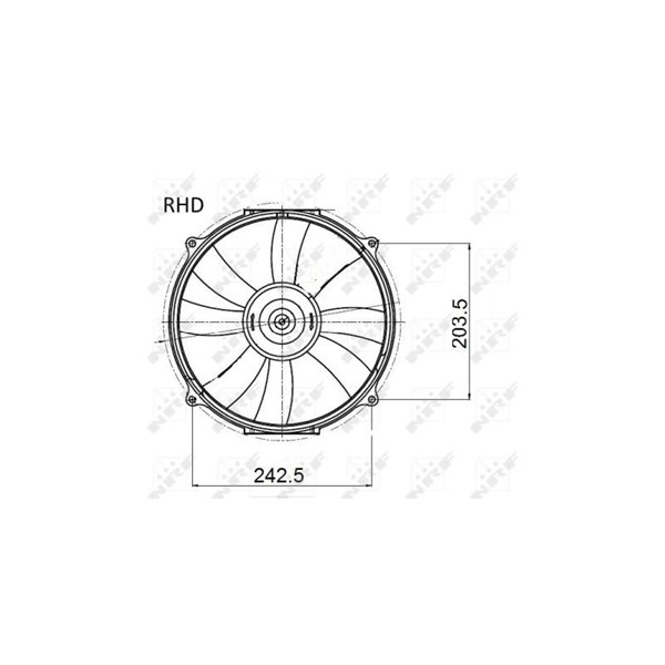 Fläkt, kylare 12V, Höger Nrf 47045 NRF Fläkt, kylare 12V, Höger Nrf 47045 NRF