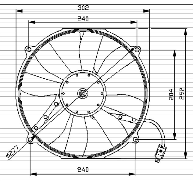 Fläkt, kylare 12V, Vänster Nrf 47046 NRF