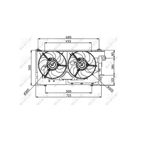 Fläkt, kylare 12V Nrf 47050 NRF