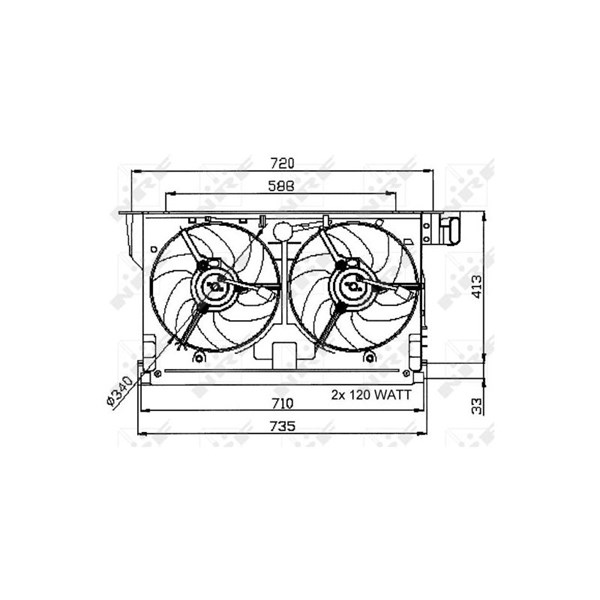 Fläkt, kylare 12V Nrf 47051 NRF Fläkt, kylare 12V Nrf 47051 NRF
