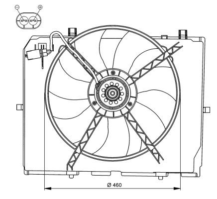 Fläkt, kylare 12V Nrf 47066 NRF