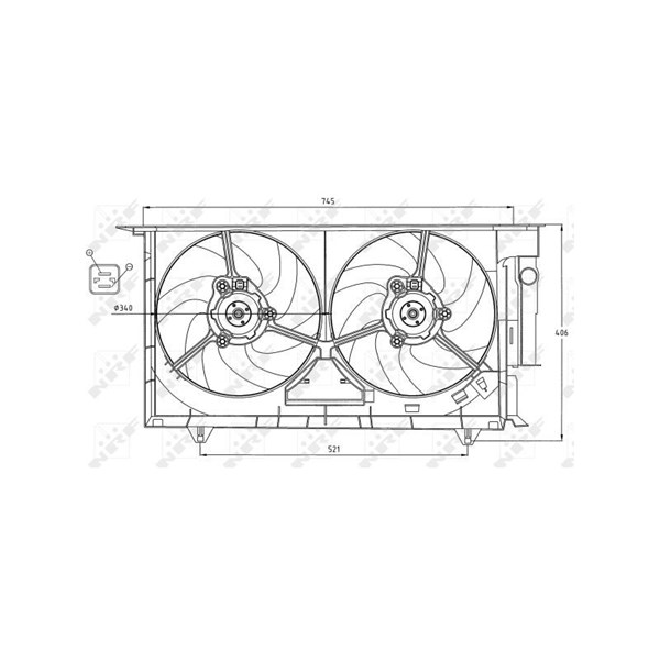 Fläkt, kylare 12V, Tvåsidig Nrf 47075 NRF Fläkt, kylare 12V, Tvåsidig Nrf 47075 NRF