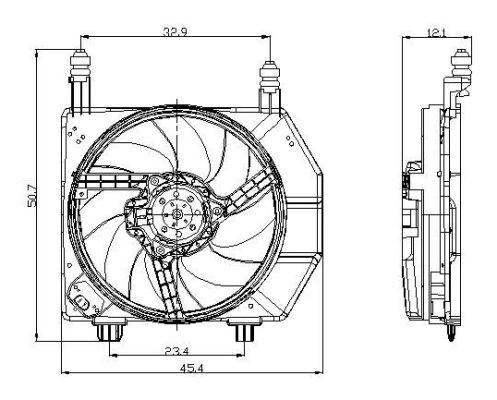 Fläkt, kylare 12V Nrf 47077 NRF