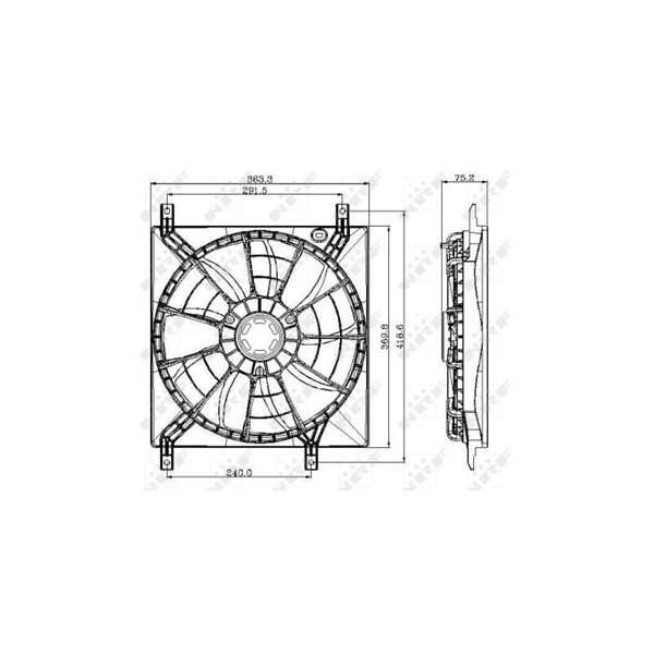 Fläkt, kylare 12V Nrf 47257 NRF