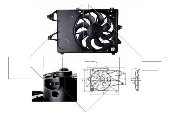 Fläkt, kylare 12V Nrf 47260 NRF