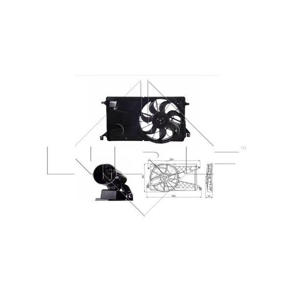 Fläkt, kylare 12V Nrf 47291 NRF