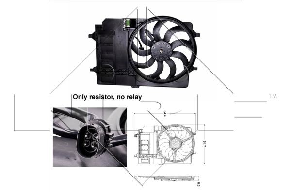 Fläkt, kylare 12V Nrf 47301 NRF