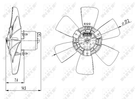 Fläkt, kylare 12V Nrf 47390 NRF