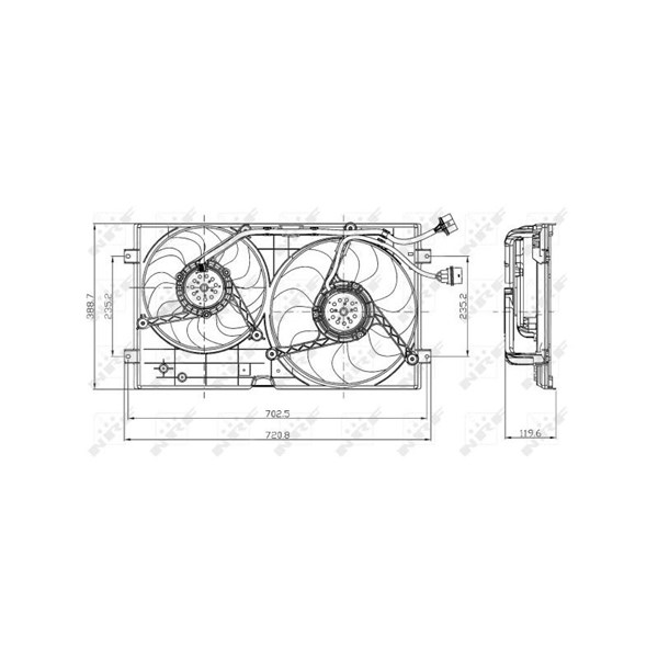 Fläkt, kylare 12V Nrf 47403 NRF